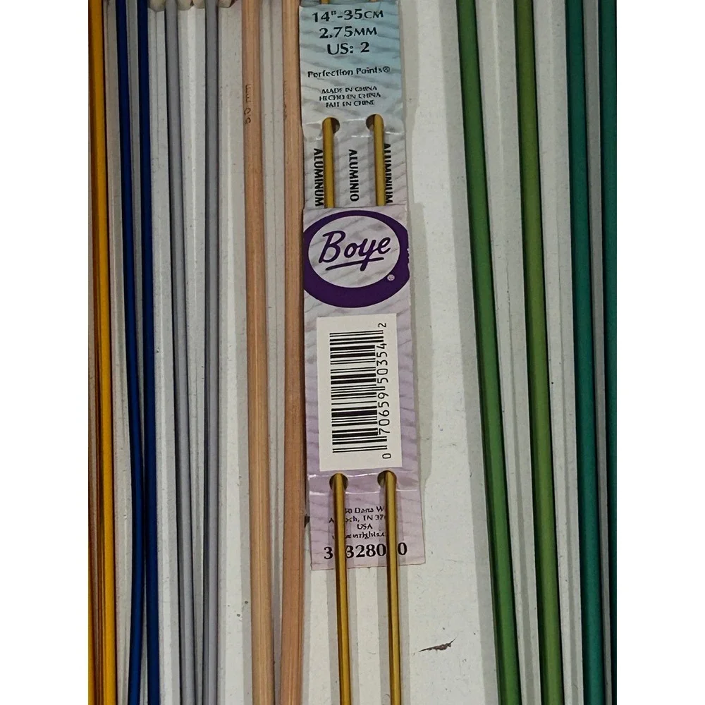 Vintage Mixed Knitting Needle Lot Boye Susan Bates Aluminum Bamboo 11 Pairs+
